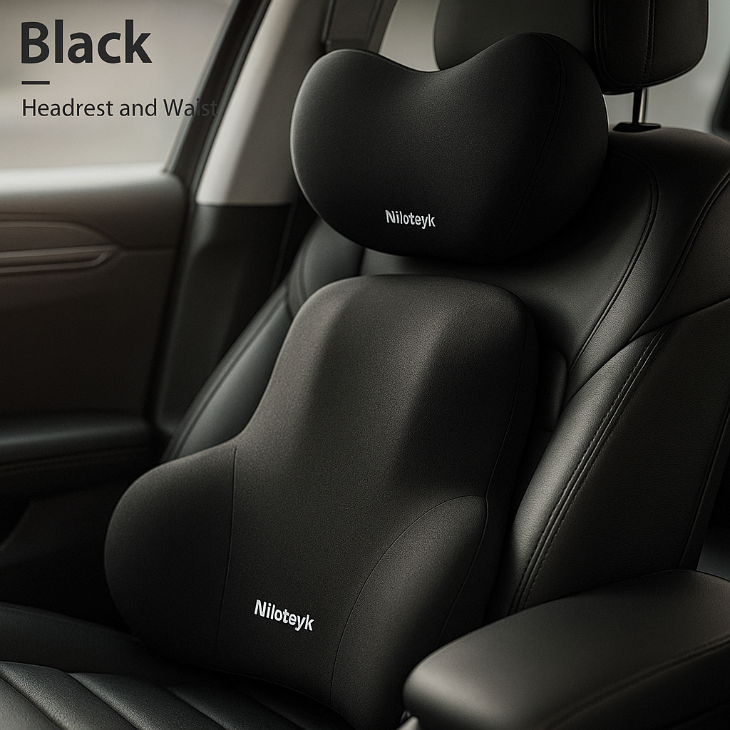 Memory Foam Car Neck & Lumbar Support Set