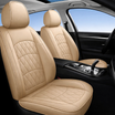 Beige Quilted Leather Seat Covers