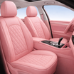 Pink Quilted Leather Seat Covers