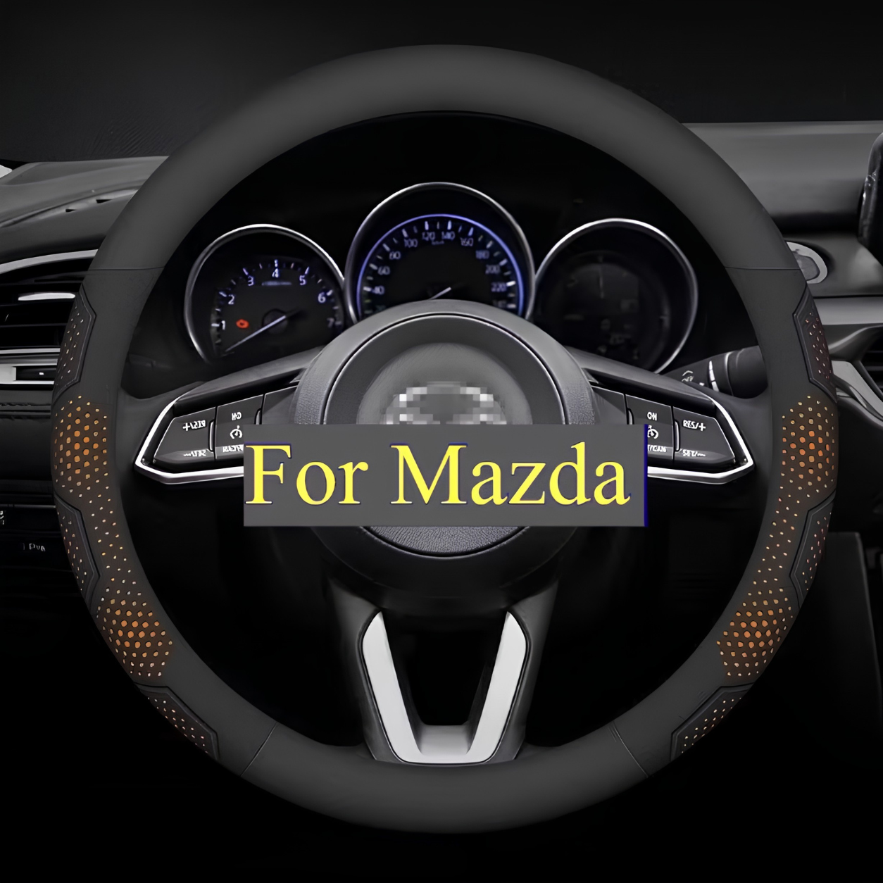 Mazda Carbon Fiber PU Leather Steering Wheel Cover