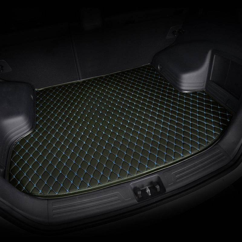 Black & Blue Stitching Custom Car Trunk Mats