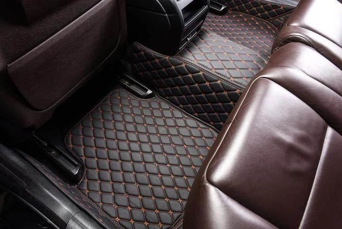 Black & Orange Stitching Custom Car Floor Mats