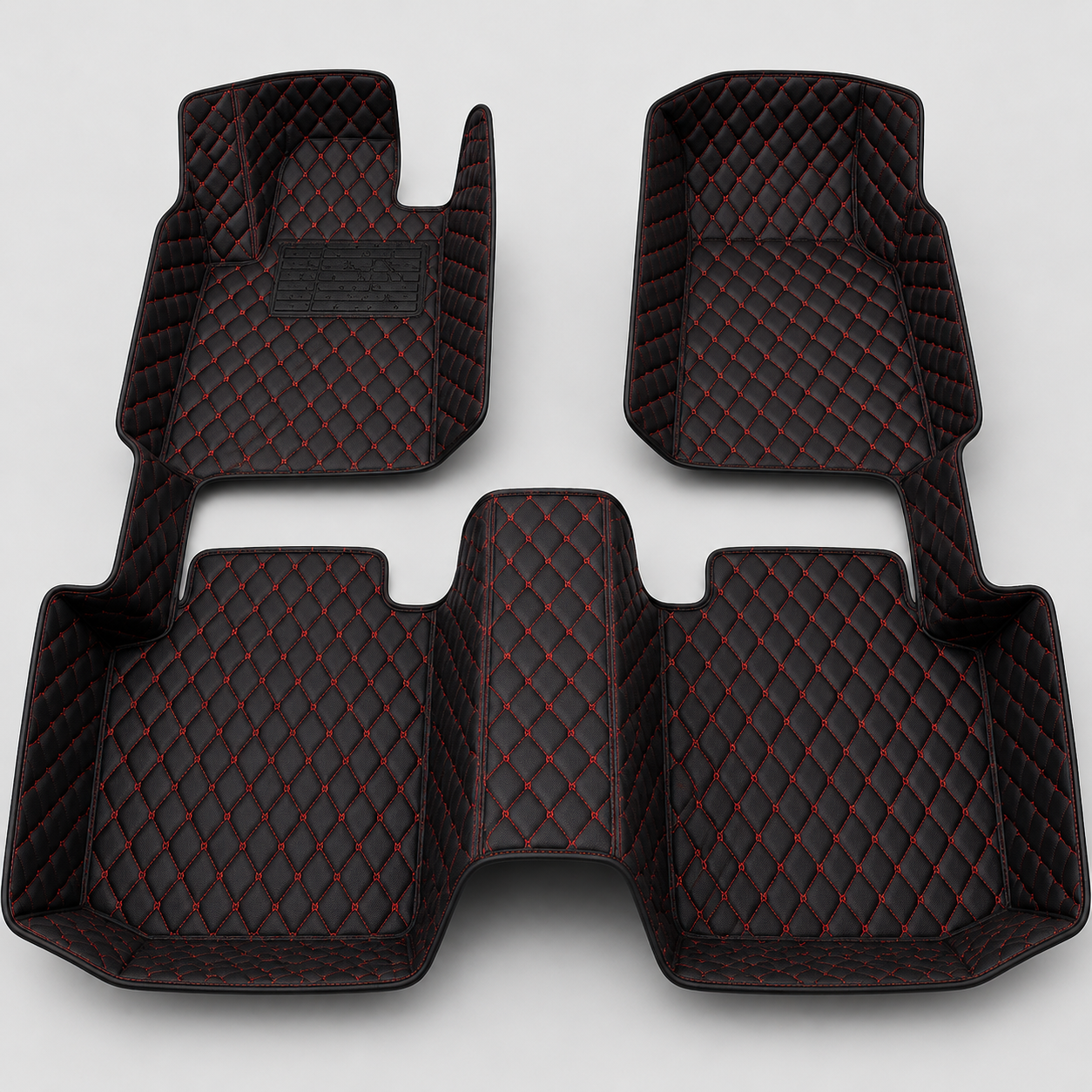 Black & Red Stitching Custom Car Floor Mats