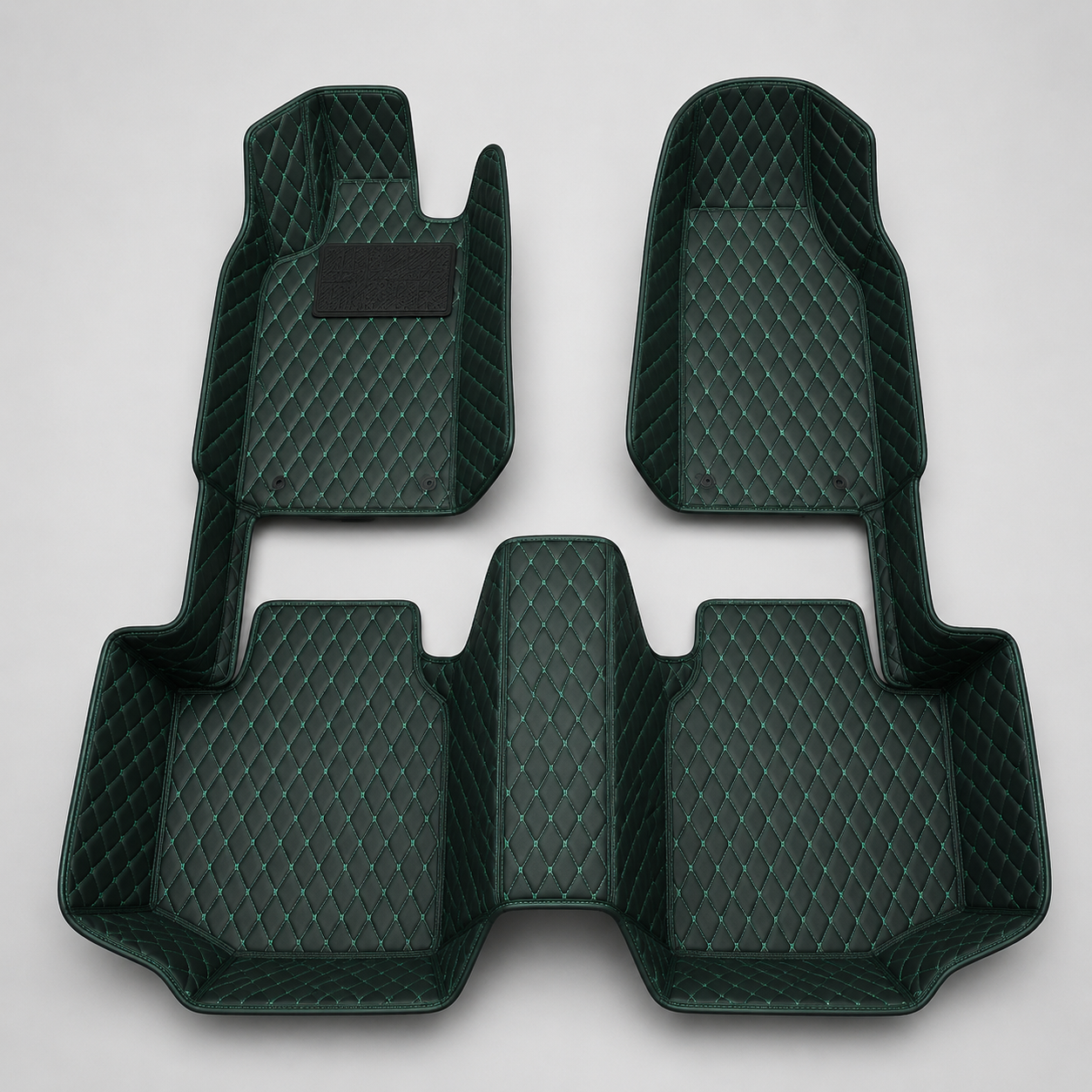 Custom Black & Green stitching Car Floor Mats