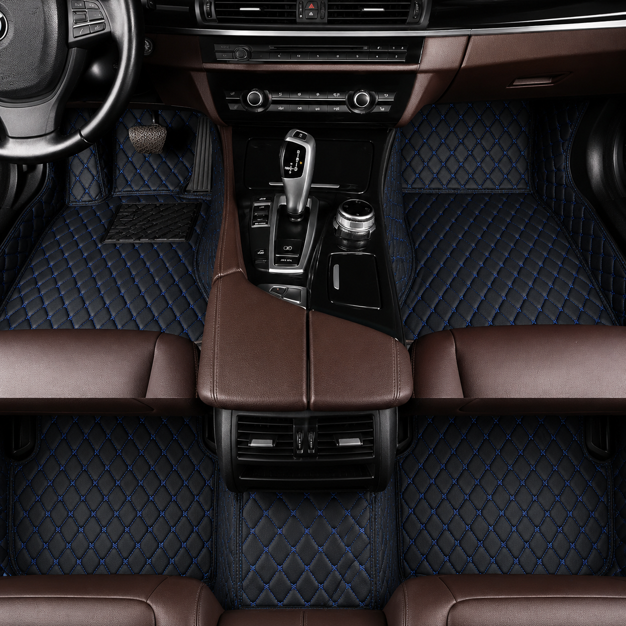 Black & Blue Stitching Custom Car Floor Mats