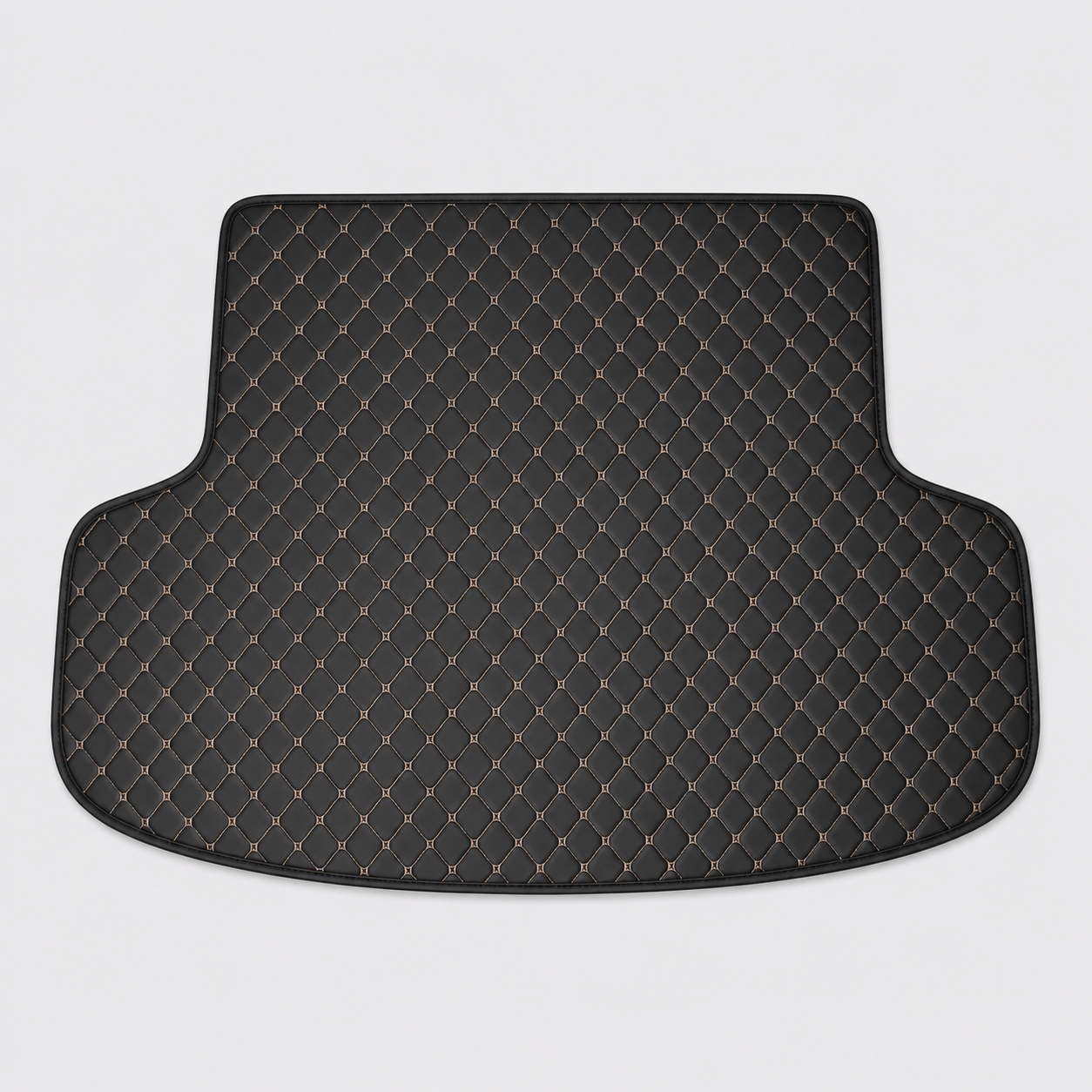Black & Beige Stitching Custom Car Trunk Mats
