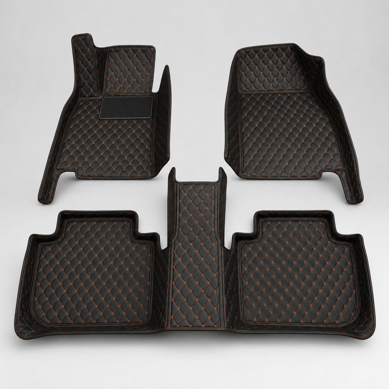 Black & Orange Stitching Custom Car Floor Mats