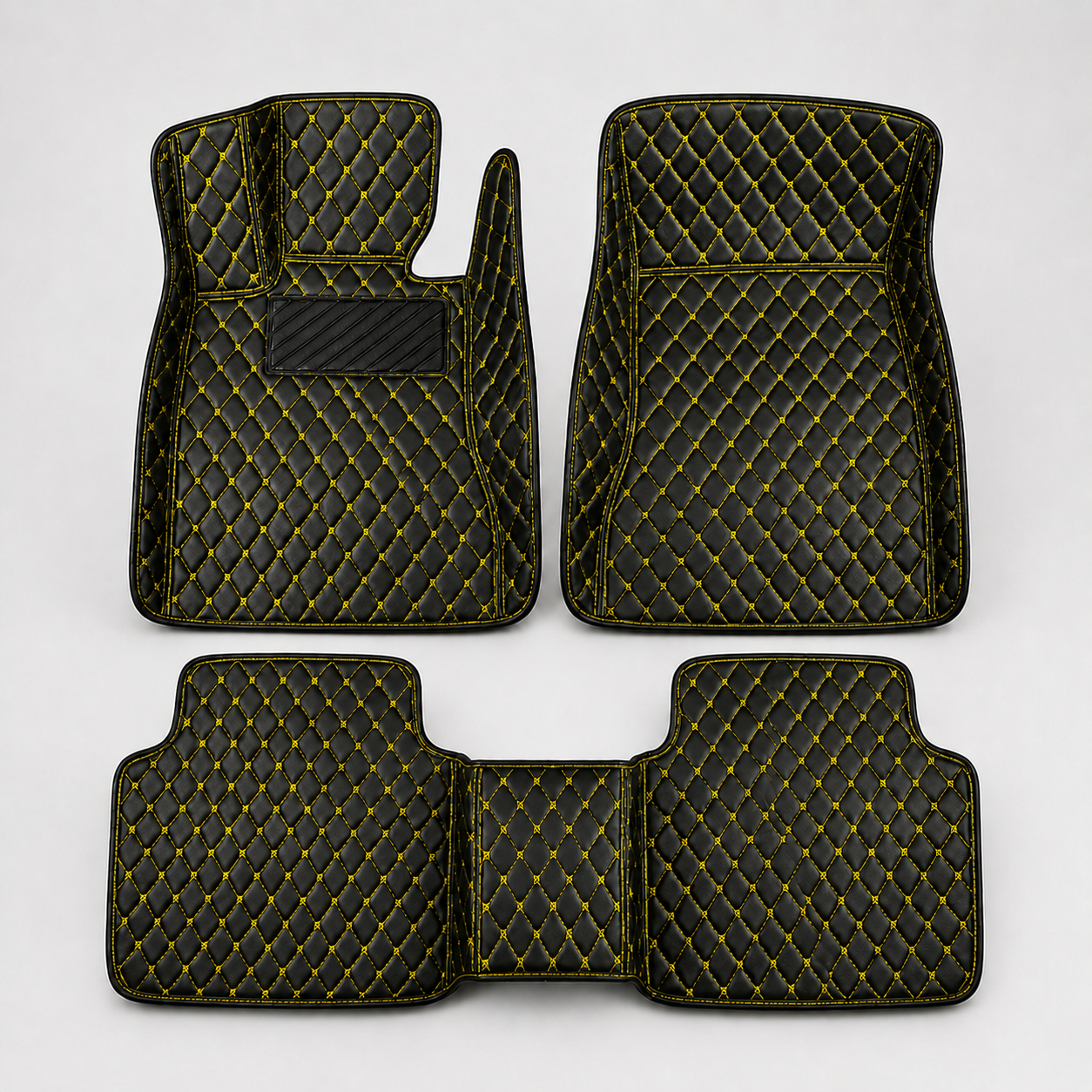 Black & Yellow Stitching Custom Car Floor Mats