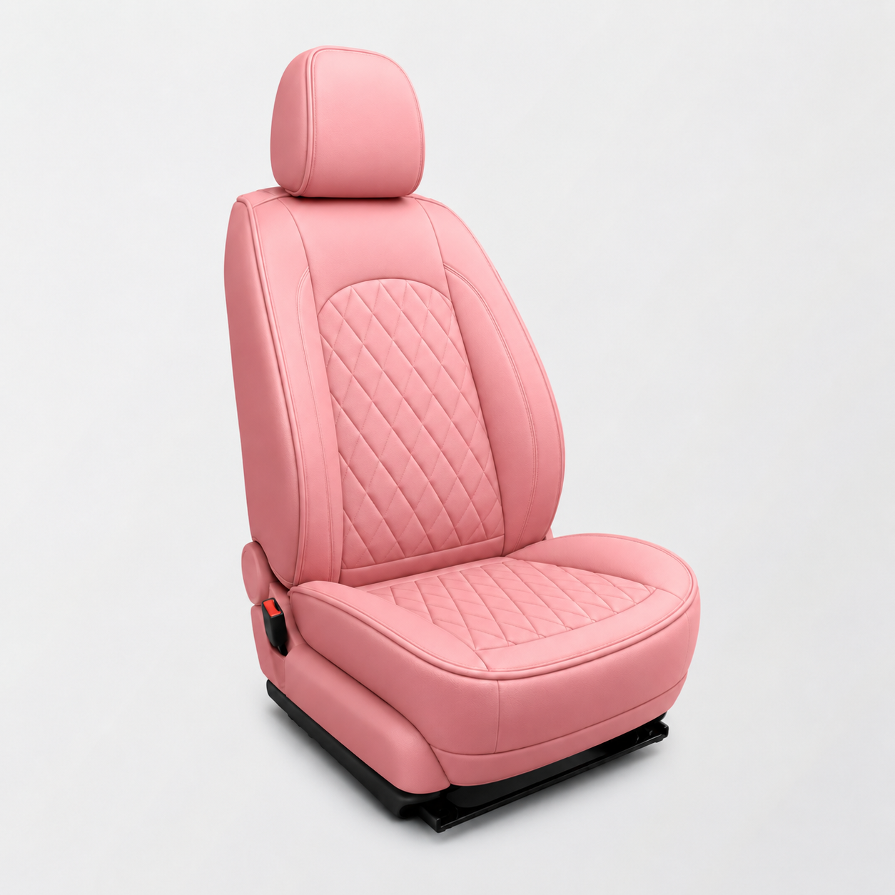 Pink Quilted Leather Seat Covers