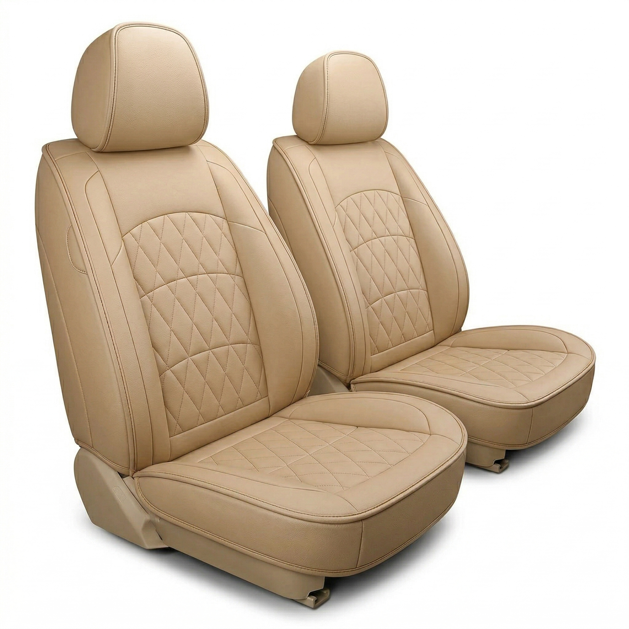 Beige Quilted Leather Seat Covers