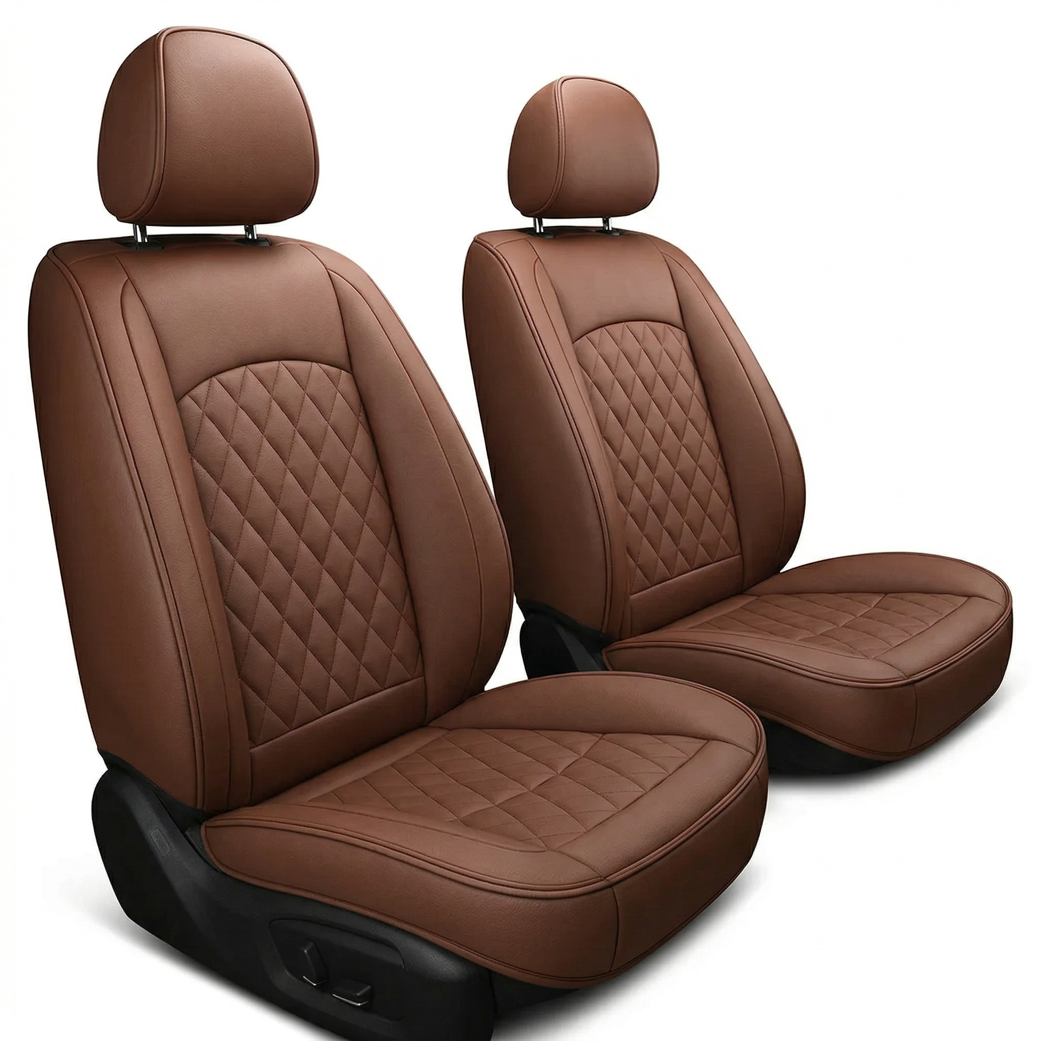 Brown Quilted Leather Seat Covers