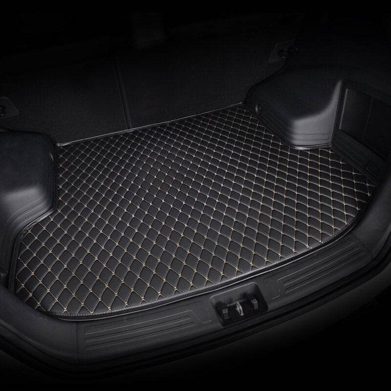 Black & Beige Stitching Custom Car Trunk Mats