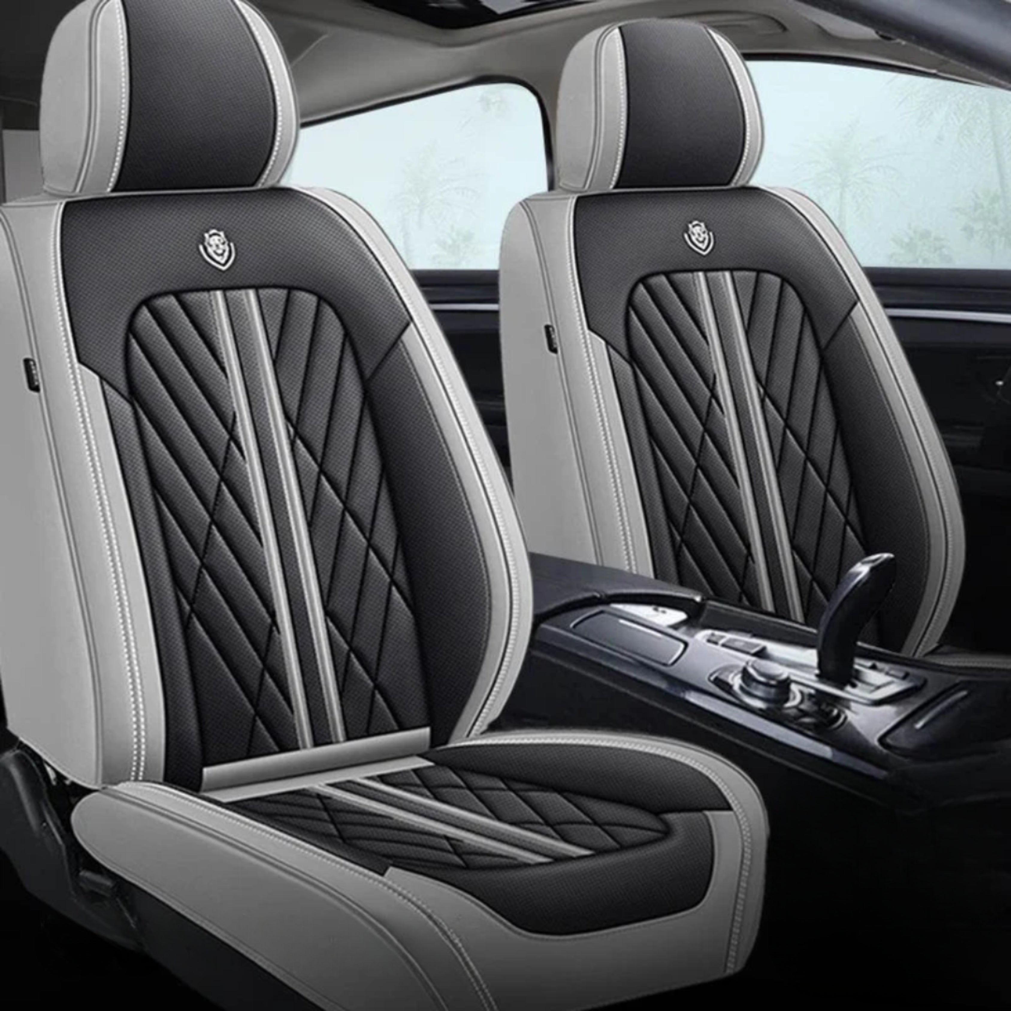 Gray & Black Car Seat Covers