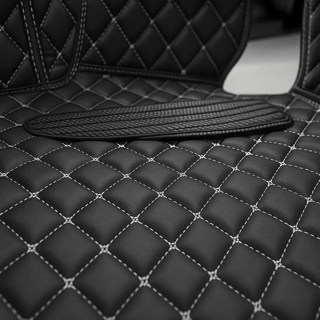 Black & Beige Stitching Custom Car Trunk Mats