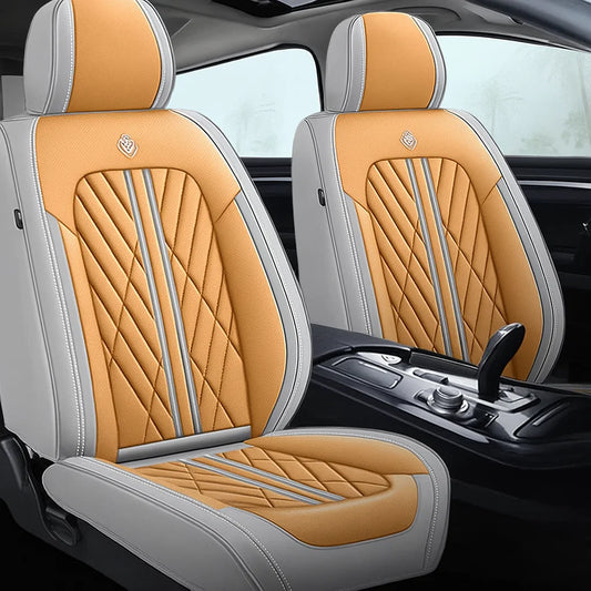 Brown & Gray Car Seat Covers Set