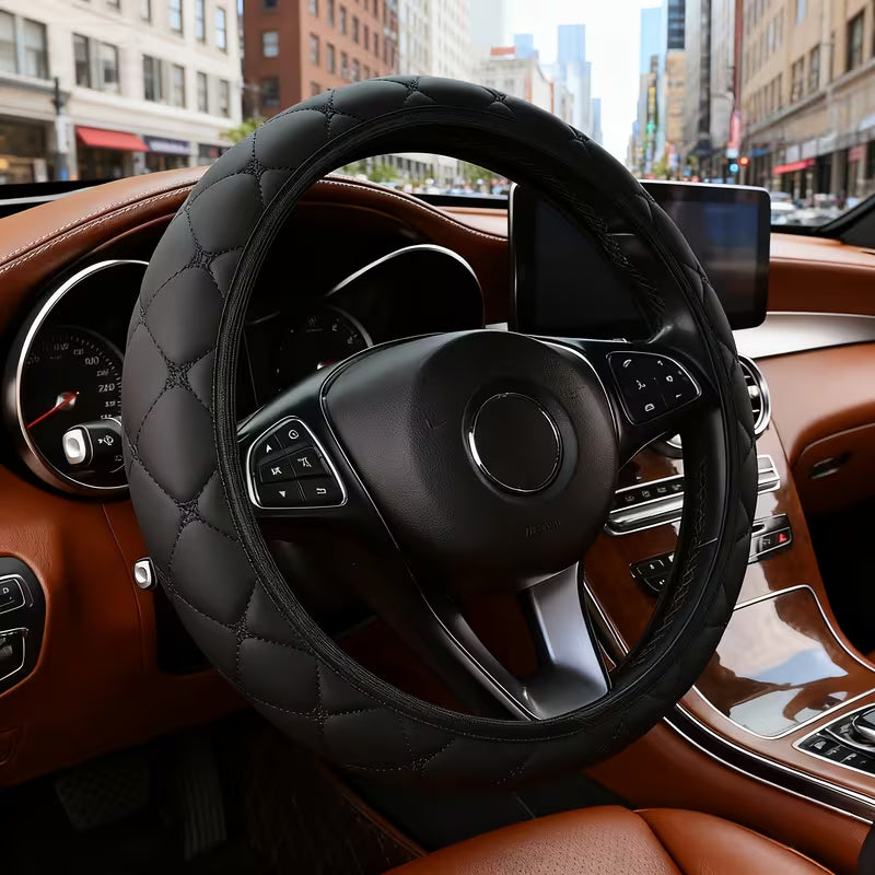 Car Faux Leather Steering Wheel Cover
