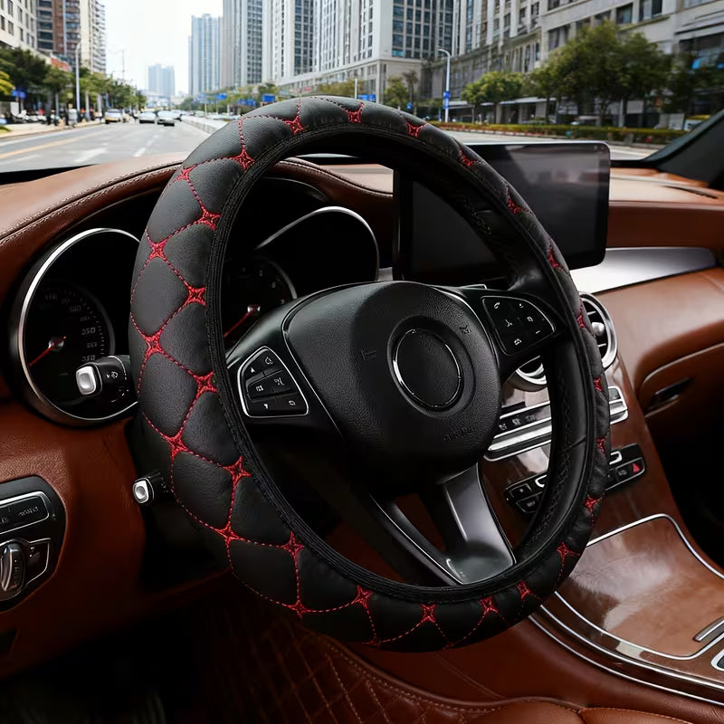 Car Faux Leather Steering Wheel Cover