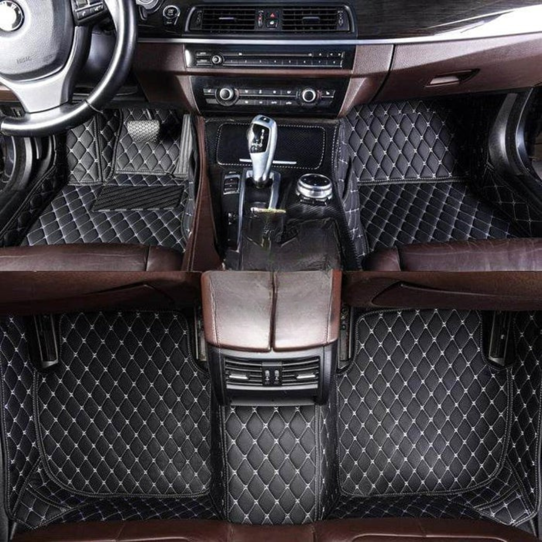 Black & Beige Stitching Custom Car Floor Mats