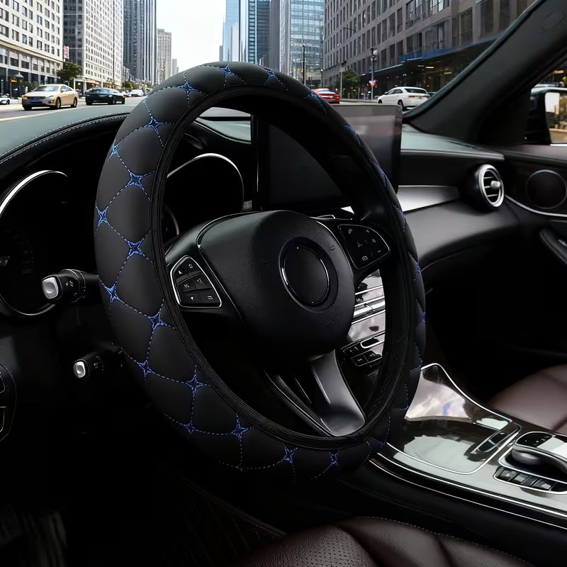 Car Faux Leather Steering Wheel Cover