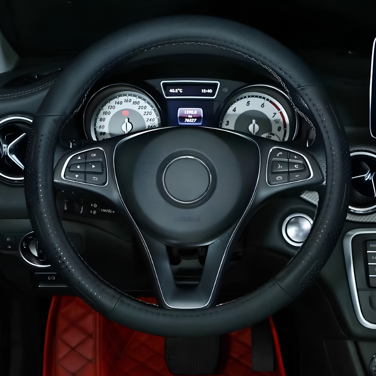 Universal Faux Leather Steering Wheel Cover