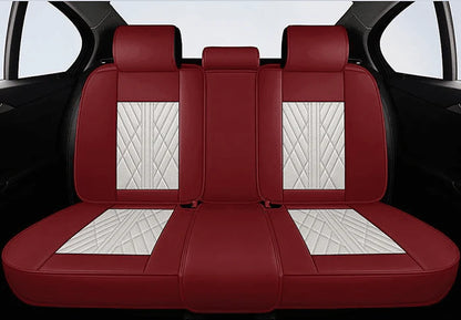 Beige & Red Car Seat Covers