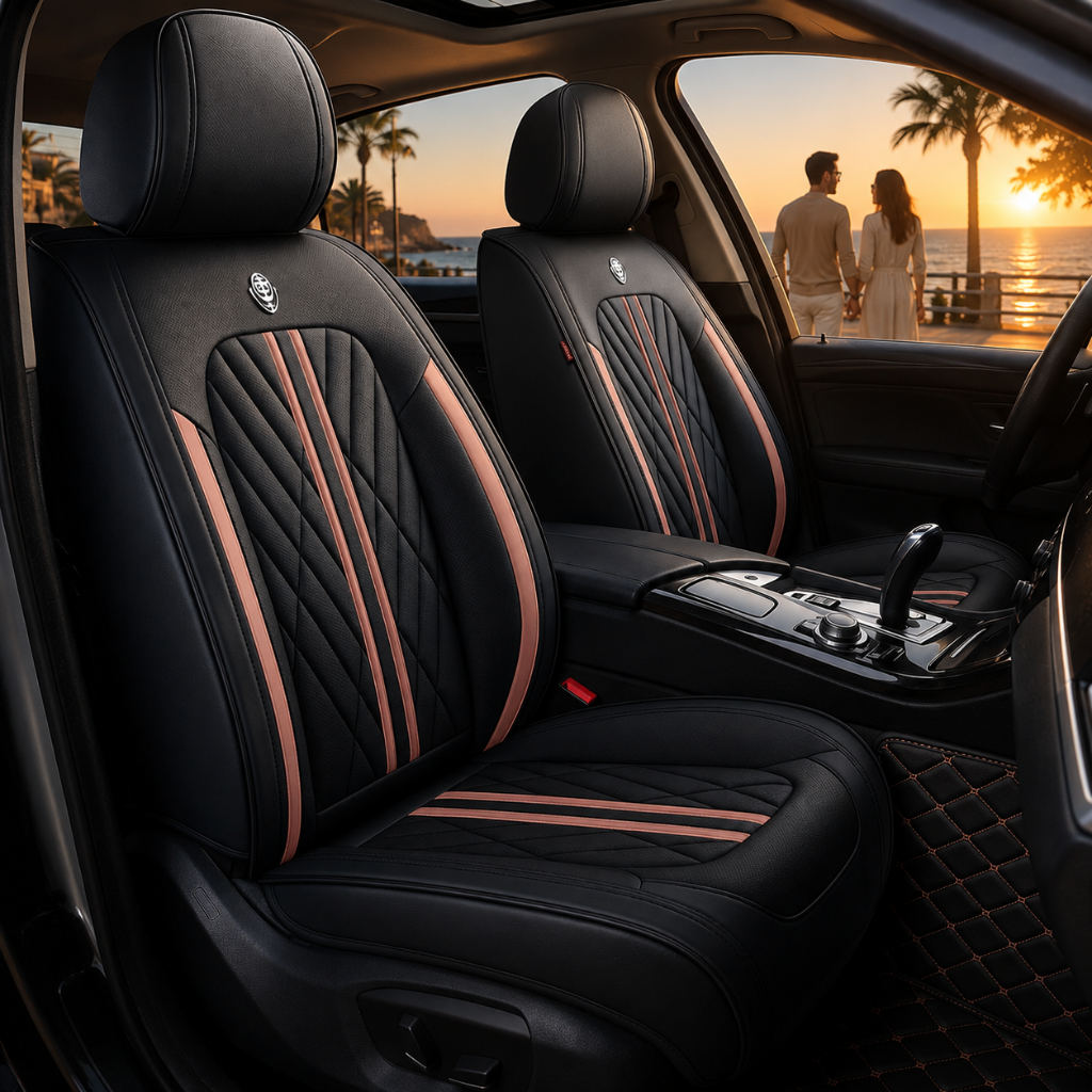 Black & Pink Car Seat Covers