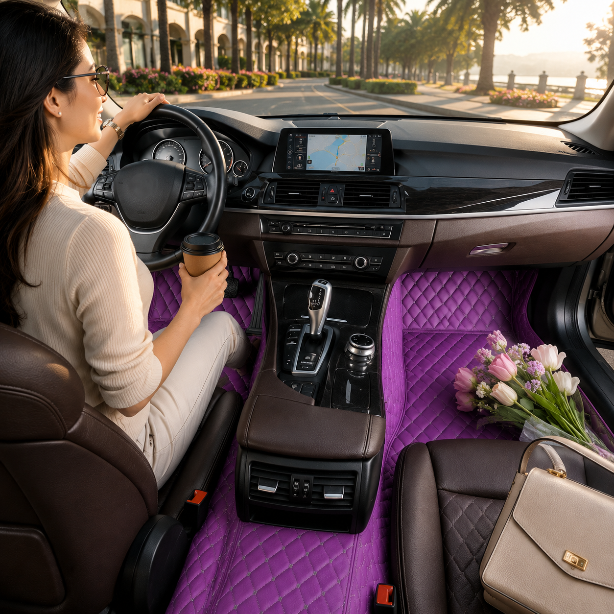 Custom Purple Car Floor Mats