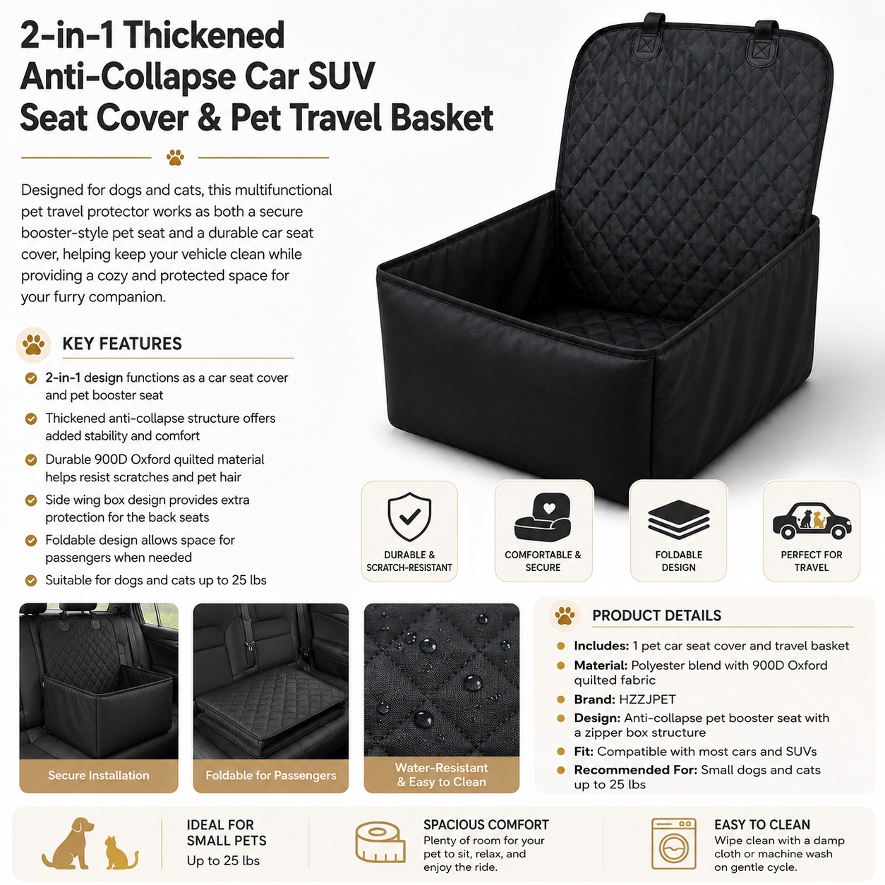 Dog Car Seat Basket