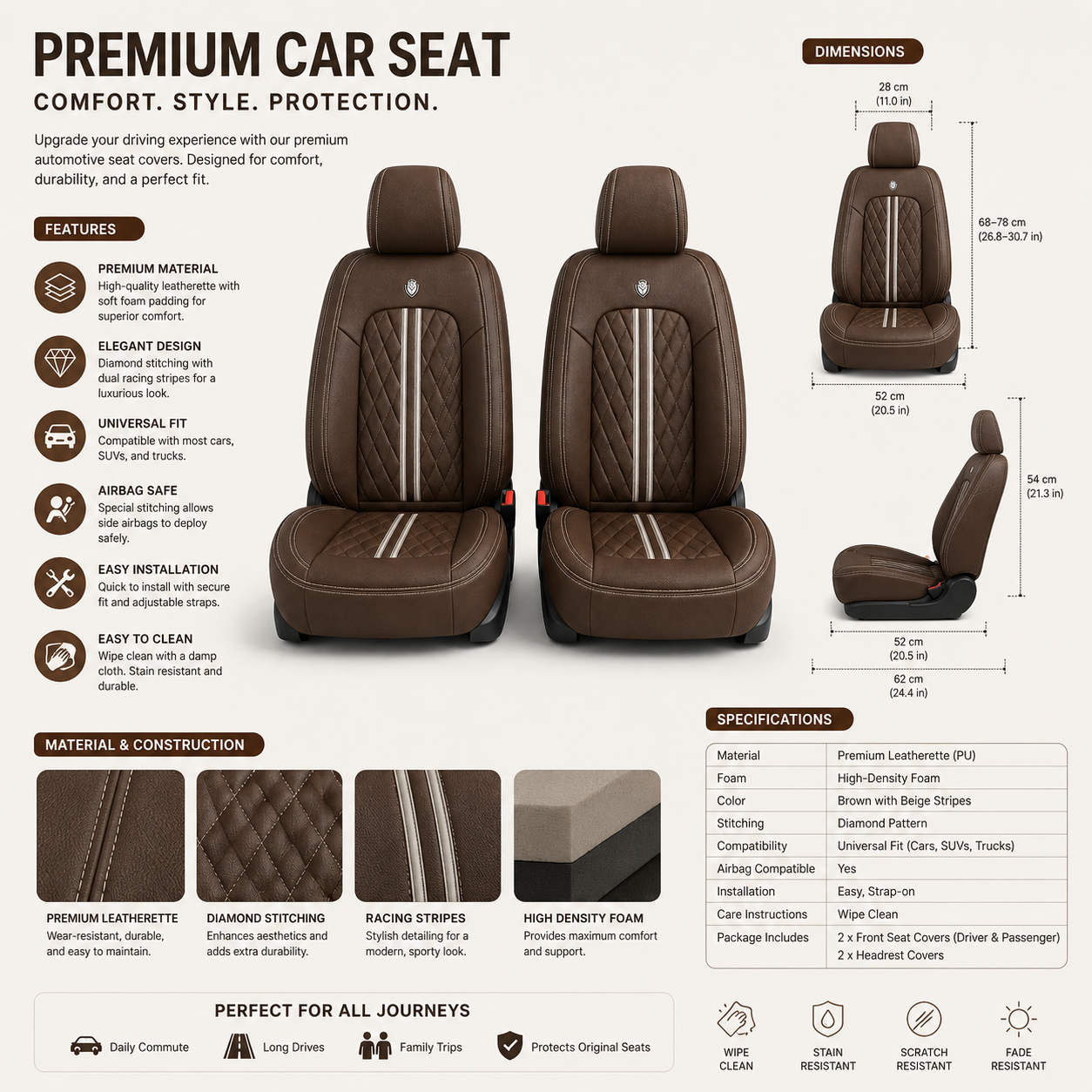 Coffee Car Seat Covers