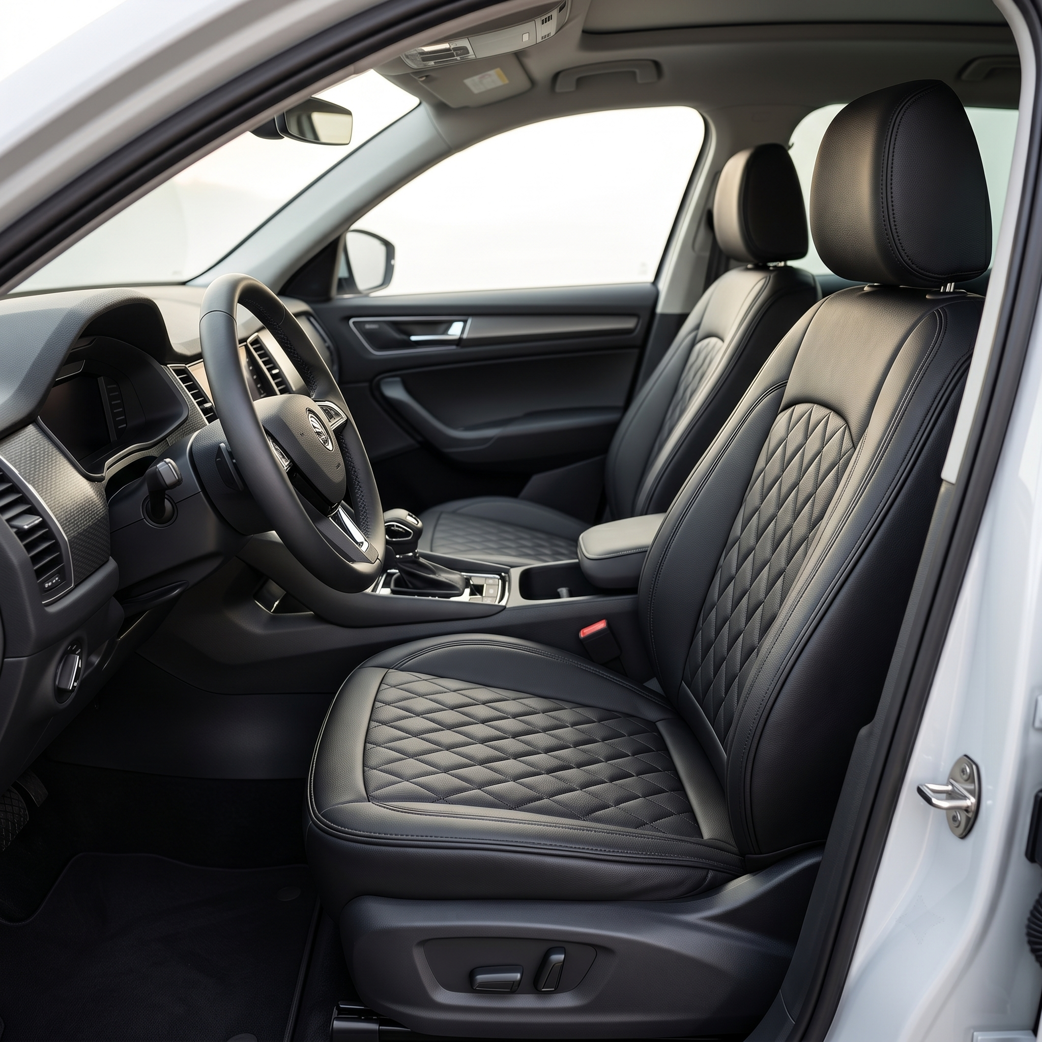 Black Quilted Leather Seat Covers