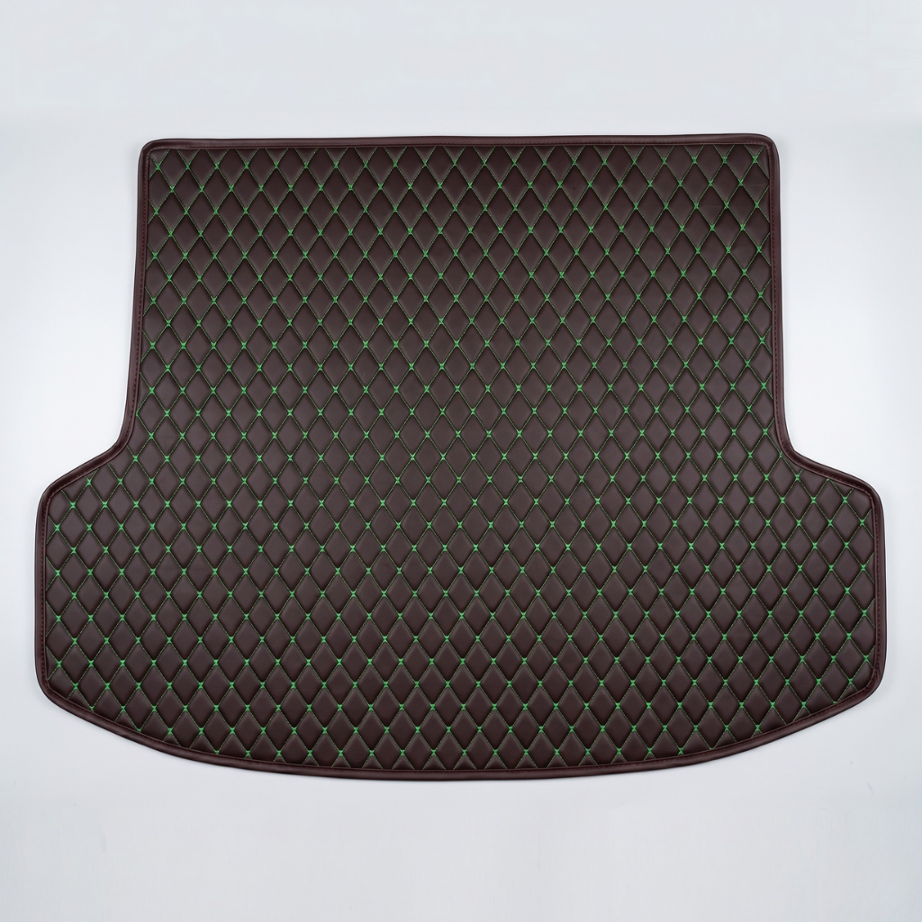 Black & Green Stitching Custom Car Trunk Mats