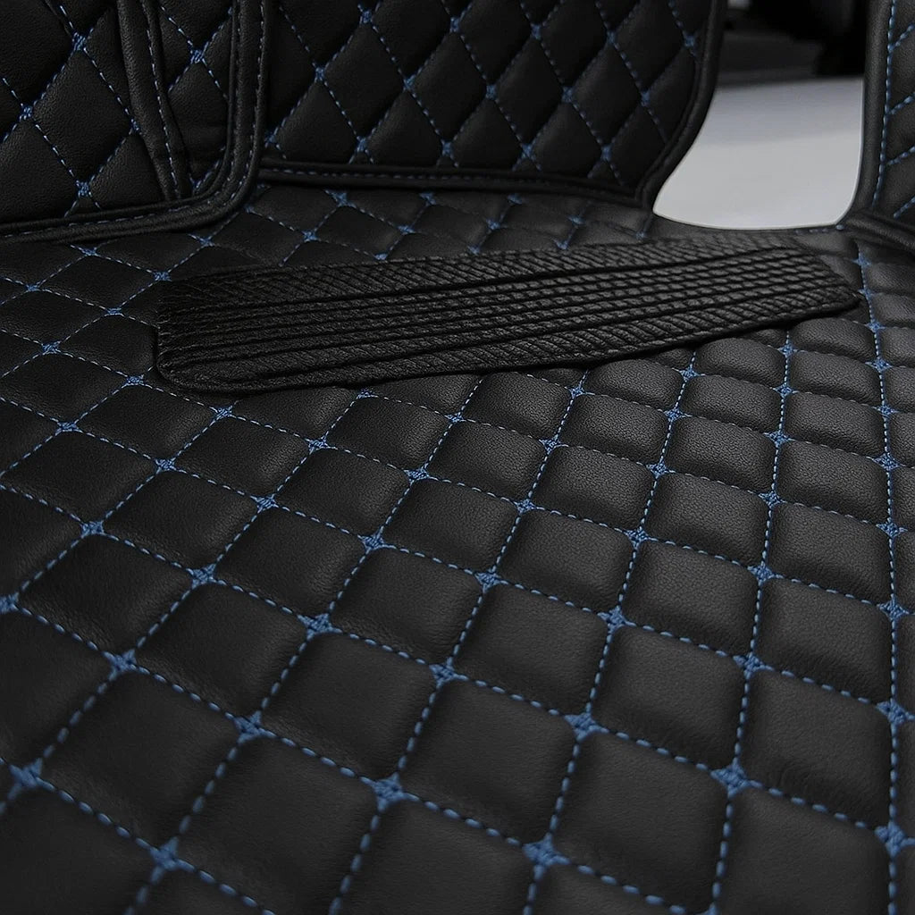 Black & Blue Stitching Custom Car Trunk Mats