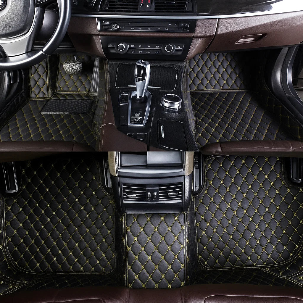 Black & Yellow Stitching Custom Car Floor Mats