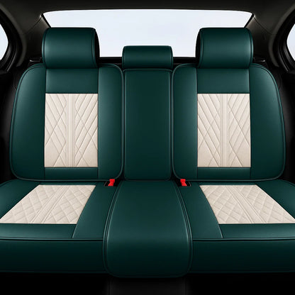 Beige & Green Car Seat Covers