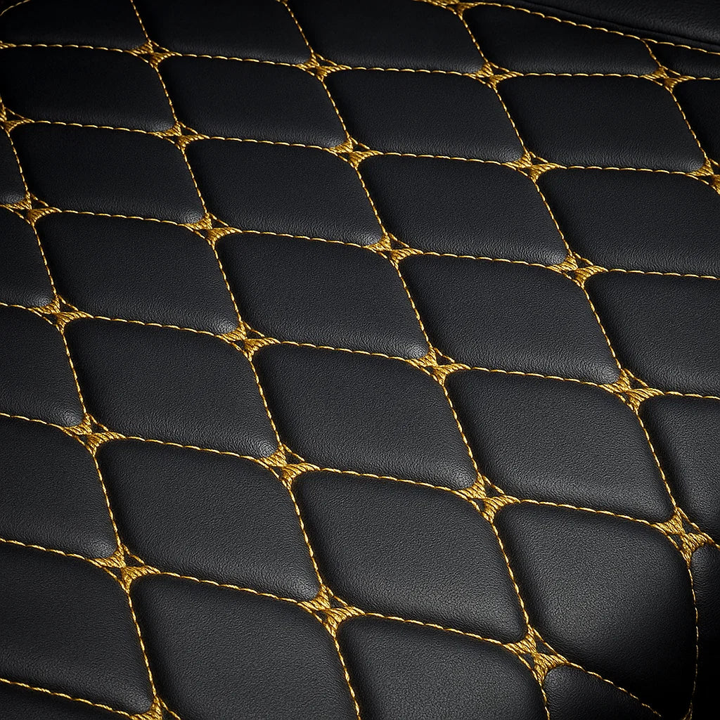 Black & Yellow Stitching Custom Car Trunk Mats